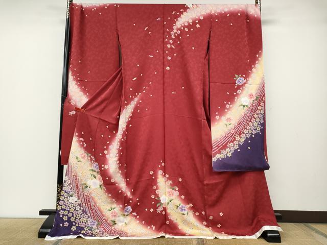 平和屋着物●豪華振袖　舞花文　暈し染め　金彩　仮絵羽　逸品　未使用　CABA1925ut