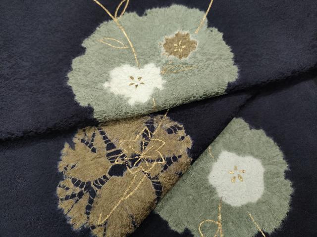 平和屋着物●上質な小紋　絞り　舞花文　金彩　正絹　逸品　CABA1937ut