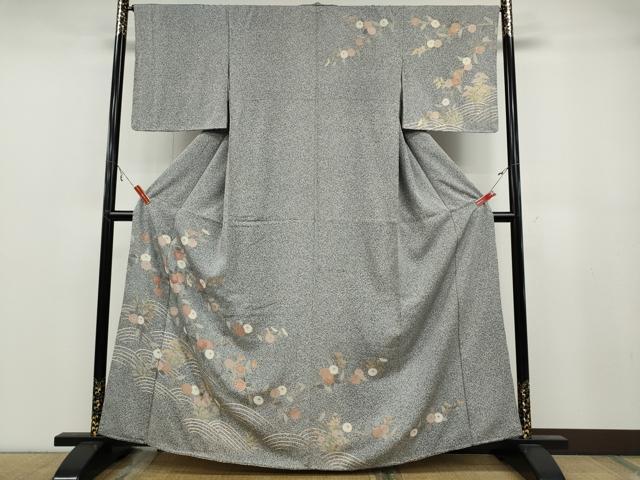 平和屋着物●訪問着　立波草花文　金彩　正絹　逸品　CABA1940ut