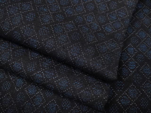 平和屋着物●本場結城紬　重要無形文化財　80亀甲　菱吉祥文　正絹　逸品　CABA1945ut