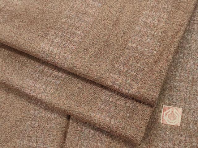 平和屋着物●石川県指定無形文化財　牛首紬　白山工房　手織り　間道　冊子付き　正絹　逸品　CABA1965ut