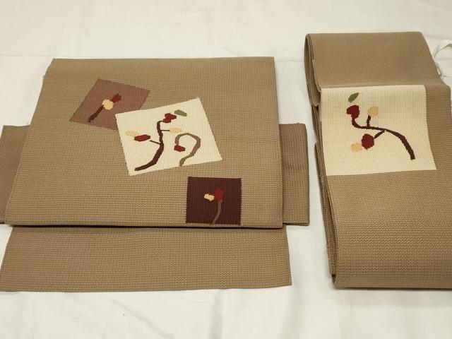 平和屋着物●つけ帯　すくい織　色紙重ね文　正絹　逸品　CABA2161dy