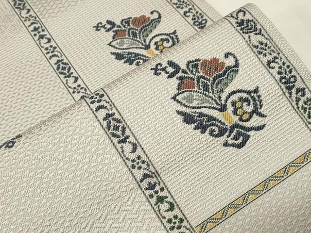 平和屋着物●本場筑前博多織　八寸名古屋帯　吉祥花文　正絹　逸品　未使用　CABA2184dy_2