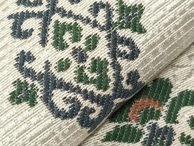 平和屋着物●本場筑前博多織　八寸名古屋帯　吉祥花文　正絹　逸品　未使用　CABA2184dy_4