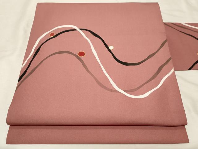 平和屋着物●塩瀬　九寸名古屋帯　駒刺繍　吉祥文　正絹　逸品　CABA2242dy