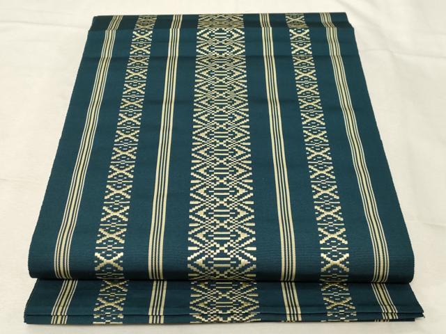 平和屋着物●本場筑前博多織　八寸名古屋帯　一重帯　献上　正絹　逸品　未使用　CABA2244dy