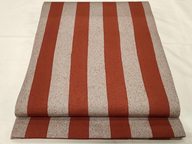 平和屋着物●塩瀬　九寸開き名古屋帯　縞　正絹　逸品　CABA2255dy