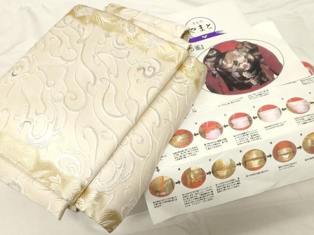 平和屋着物●ワンタッチつけ帯　唐織　日本蚕　本小石丸　鳳凰花文　金糸　説明書付き　やまと誂製　紙箱付き　正絹　逸品　CABA2263dy