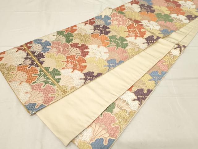 平和屋着物○六通柄袋帯 唐織 青海波 金糸 正絹 逸品 CABA2278dy