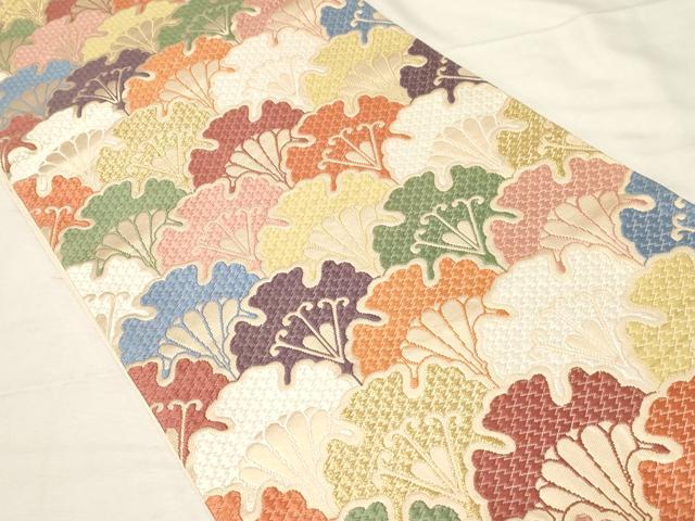 平和屋着物●六通柄袋帯　唐織　青海波　金糸　正絹　逸品　CABA2278dy 平和屋着物○六通柄袋帯 唐織 青海波 金糸 正絹 逸品 CABA2278dy