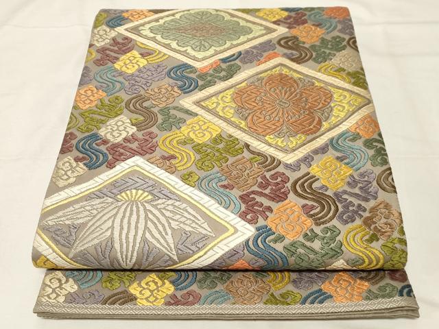 平和屋着物●六通柄袋帯　草木唐織　蘭陵王華文　正絹　逸品　CABA2279dy