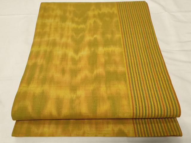 平和屋着物●全通柄袋帯　紬地　縞　正絹　逸品　CABA2296dy