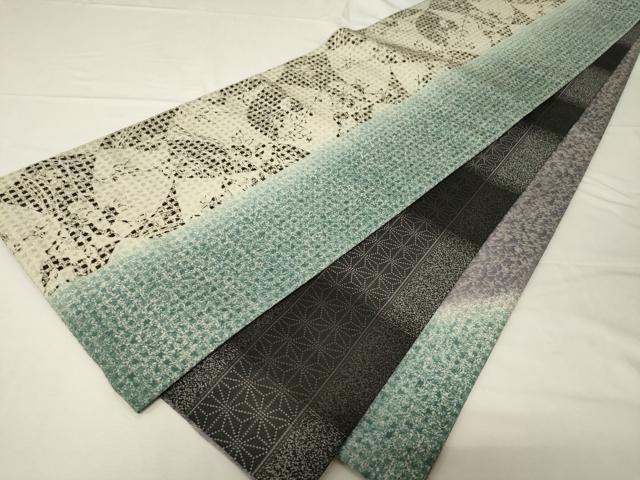 平和屋着物●両方向　両面　全通柄袋帯　ふくれ織　花間道　金通し地　正絹　逸品　未使用　CABA2308dy