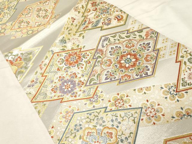 平和屋着物○六通柄袋帯 松皮菱正倉院華紋