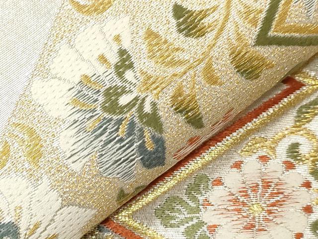 平和屋着物○六通柄袋帯 松皮菱正倉院華紋