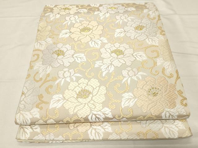 平和屋着物●西陣　田中義織物謹製　六通柄袋帯　九百唐織　能装束文様　金糸　上代28万　証紙付き　正絹　逸品　CABA2336dy