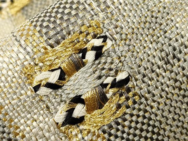 平和屋着物▽スリーシーズン　春夏秋　太鼓柄袋帯　組織　吉祥文　金糸　正絹　逸品　CABA2341dy 平和屋着物▽スリーシーズン 春夏秋 太鼓柄袋帯 組織 吉祥文 金糸