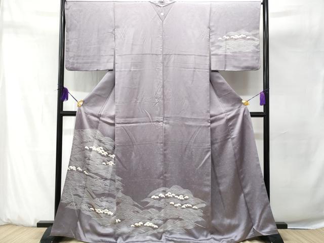 平和屋着物●訪問着　立波松文　金彩　正絹　逸品　CABA2519fb