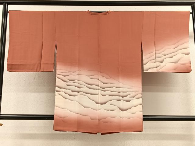 平和屋着物＃道行コート　霞文　正絹　逸品　CABE5521in 平和屋着物□道行コート 霞文 暈し染め ロング丈 正絹 逸品 CABA3371ua