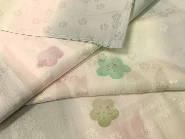 平和屋着物●長襦袢　無双仕立て　梅花文　暈し染め　鈴乃屋扱い　正絹　逸品　未使用　CABA4621vp
