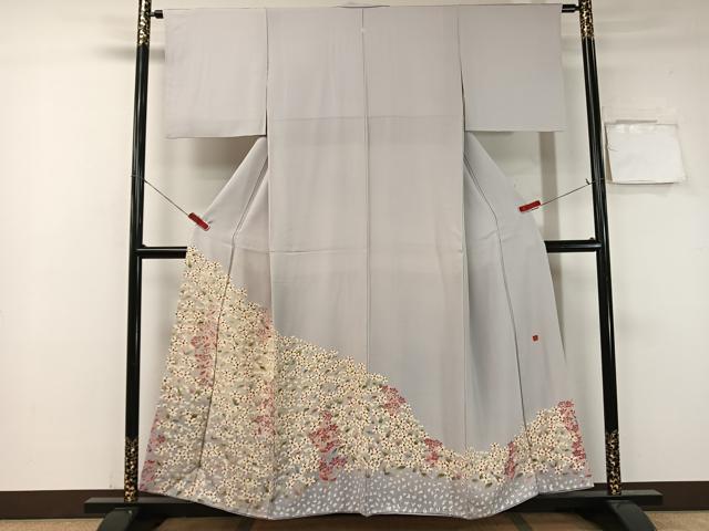 平和屋着物●本加賀友禅作家　野路博　色留袖　草花文　暈し染め　正絹　逸品　CABA4662vp