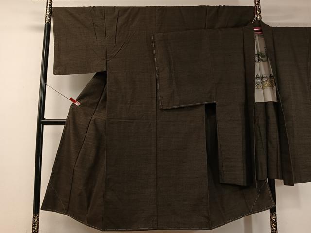 平和屋着物●男性　紬　アンサンブル　100亀甲　正絹　逸品　未使用　CABA4669vp