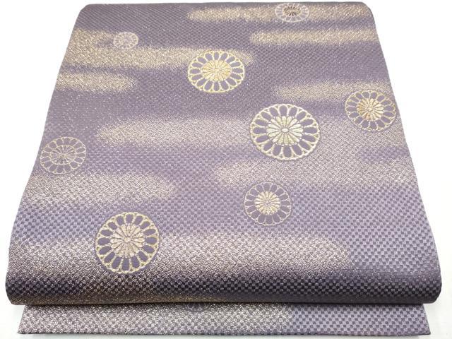 平和屋着物●全通柄袋帯　菊　金糸　ますいわ屋扱い　正絹　逸品　CABA4831hy