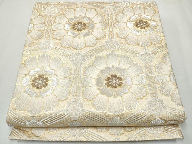 平和屋着物●六通柄袋帯　亀甲文　金銀糸　正絹　逸品　CABA4837hy