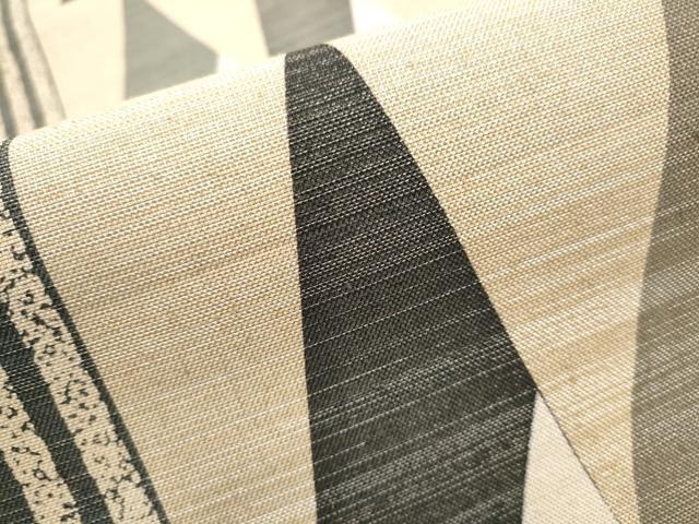 平和屋着物●ぜんまい紬　全通柄袋帯　幾何学文様　銀糸　正絹　逸品　CABA4847hy 平和屋着物○ぜんまい紬 全通柄袋帯 幾何学文様 銀糸 正絹 逸品