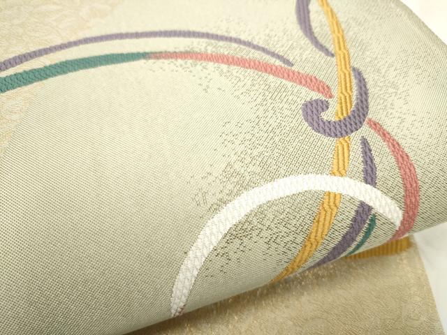 平和屋着物▽西陣　スリーシーズン　春夏秋　六通柄袋帯　抽象文　証紙付き　上代47万　正絹　逸品　CABA4914hy_3