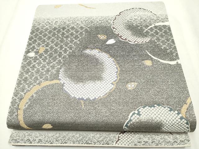 平和屋着物●六通柄袋帯　雪輪毎花びら　金糸　正絹　逸品　CABA4920hy