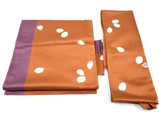 平和屋着物●世界的人形師　辻村寿三郎　ジュサブロー　つけ帯　舞花びら　銀糸　正絹　逸品　CABA5003hy