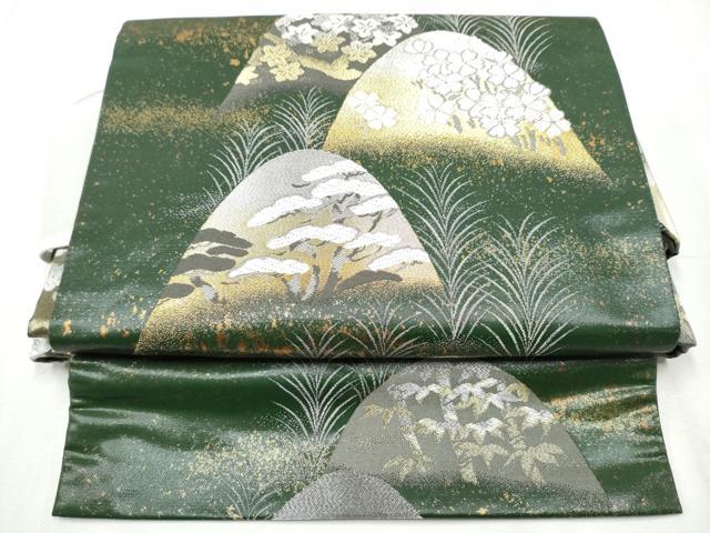 平和屋着物●ワンタッチつけ帯　唐織　光輪吉野遠山　金銀糸　引箔　やまと誂製　正絹　逸品　CABA5013hy