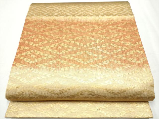 平和屋着物●紋屋井関　御寮織　六通柄袋帯　花菱文　金彩　正絹　逸品　CABA5018hy