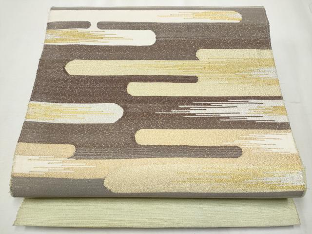 平和屋着物●爪掻き本綴れ　八寸名古屋帯　エ霞文　金銀糸　正絹　逸品　CABA5099hy