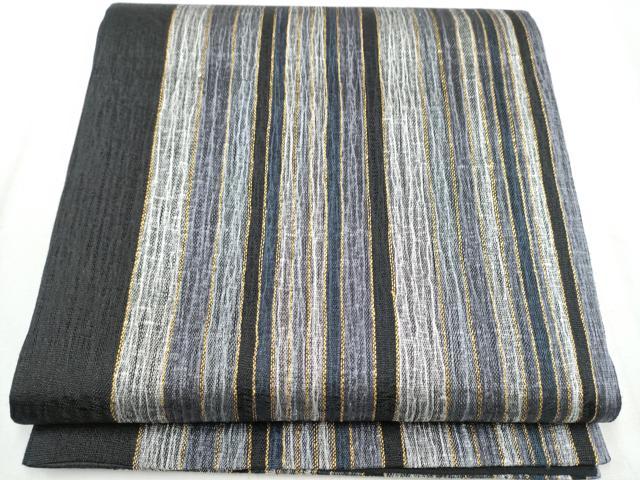 平和屋着物●全通柄袋帯　櫛織　間道　正絹　逸品　CABA5159hy