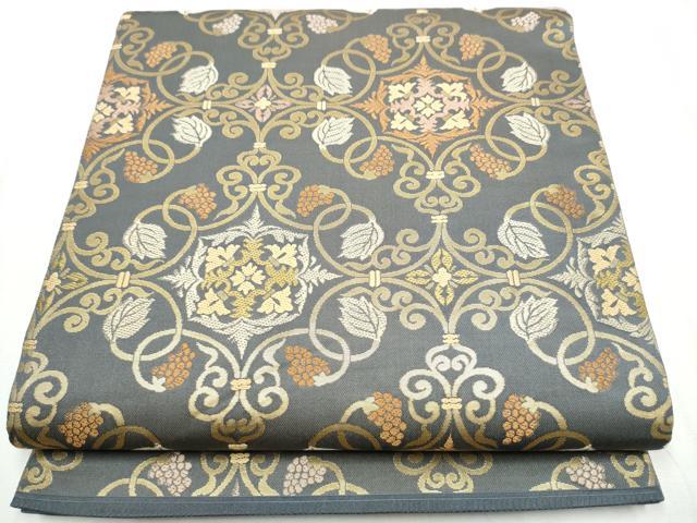 平和屋着物●西陣織　陰山織物謹製　箔屋清兵衛　六通柄袋帯　更紗花唐草文　金糸　正絹　逸品　CABA5168hy