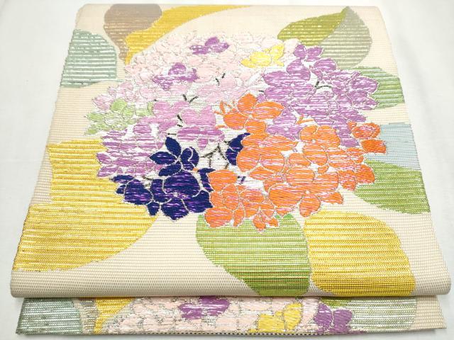 平和屋着物＊夏物　龍村平蔵製　六通柄　本袋帯　あじさい　金銀糸　正絹　逸品　CABA5196hy