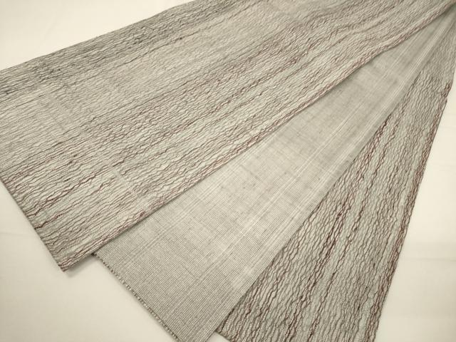 平和屋着物▽スリーシーズン　春夏秋　六通柄袋帯　霞文　銀通し地　正絹　逸品　CABA5731ak