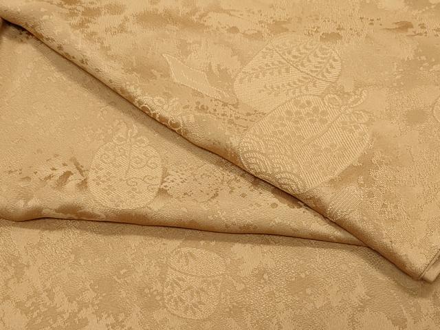 平和屋着物●上質な色無地　陶器花地紋　枇杷茶色　正絹　逸品　CABA6016vf