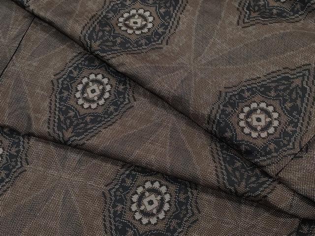平和屋着物●本場大島紬　9マルキ　菱花文　やまと誂製　正絹　逸品　CABA6080vf