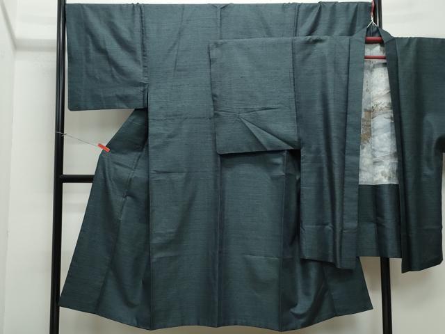 平和屋着物●男性　紬　アンサンブル　霞文　正絹　逸品　CABA6092vf