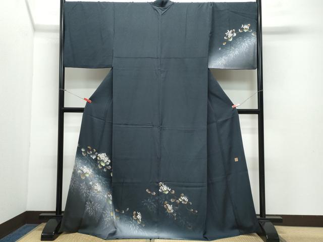 平和屋着物●和紙染染色作家・植村彩弘　訪問着　枝花文　金彩　やまと誂製　正絹　逸品　CABA6115vf