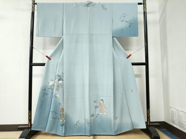 平和屋着物●訪問着　友禅　作家物　童子遊び　暈し染め　正絹　逸品　CABA6190yc