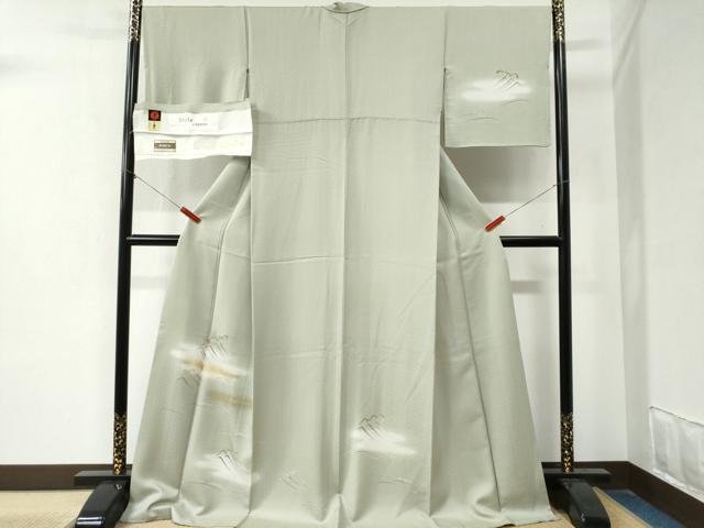 平和屋着物●訪問着　京友禅　立波文　暈し染め　金彩　反端付き　ロング丈　正絹　逸品　CABA6202yc