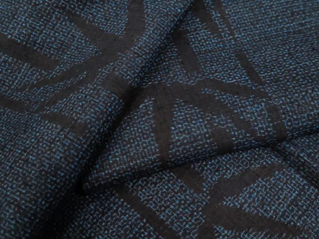 平和屋着物●結城紬　100亀甲　笹竹文　正絹　逸品　CABA6213yc