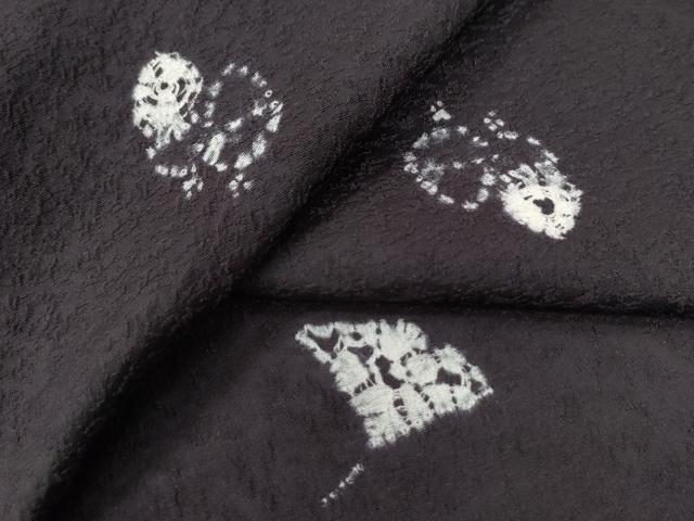 平和屋着物●上質な小紋　絞り　舞葉文　正絹　逸品　CABA6217yc