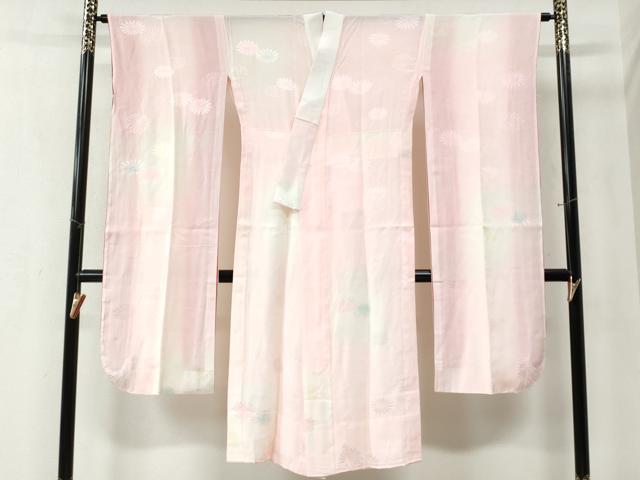 平和屋着物●振袖用長襦袢　無双仕立て　雲取り吉祥菊地紋　暈し染め　正絹　逸品　CABA6249yc