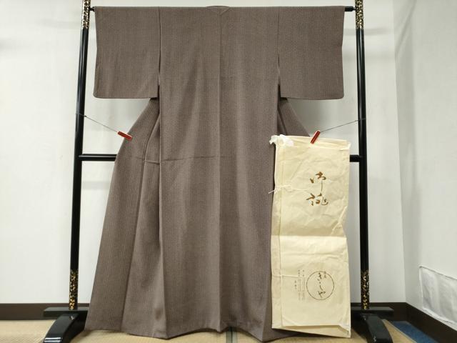 平和屋着物●銀座きしや　小紋　縞　たとう紙付き　正絹　逸品　CABA6251yc