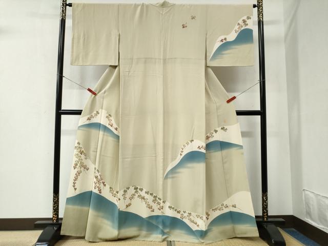 平和屋着物●本加賀友禅作家　能川光陽　訪問着　南天文　暈し染め　正絹　逸品　CABA6255yc